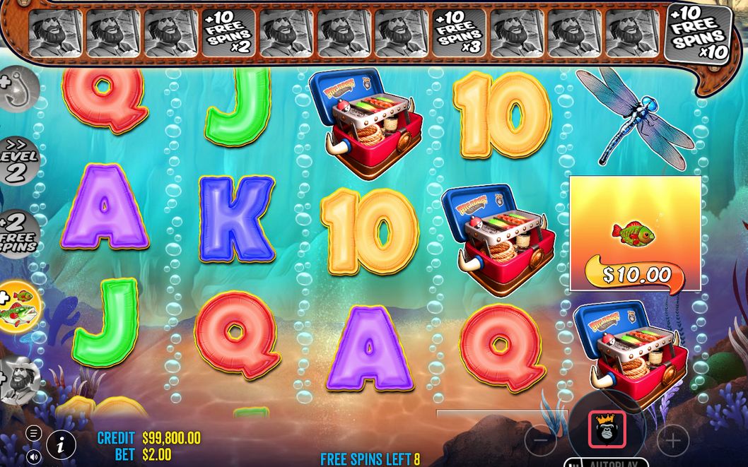 Free Spins där fiskarnas pengavärden samlas in
