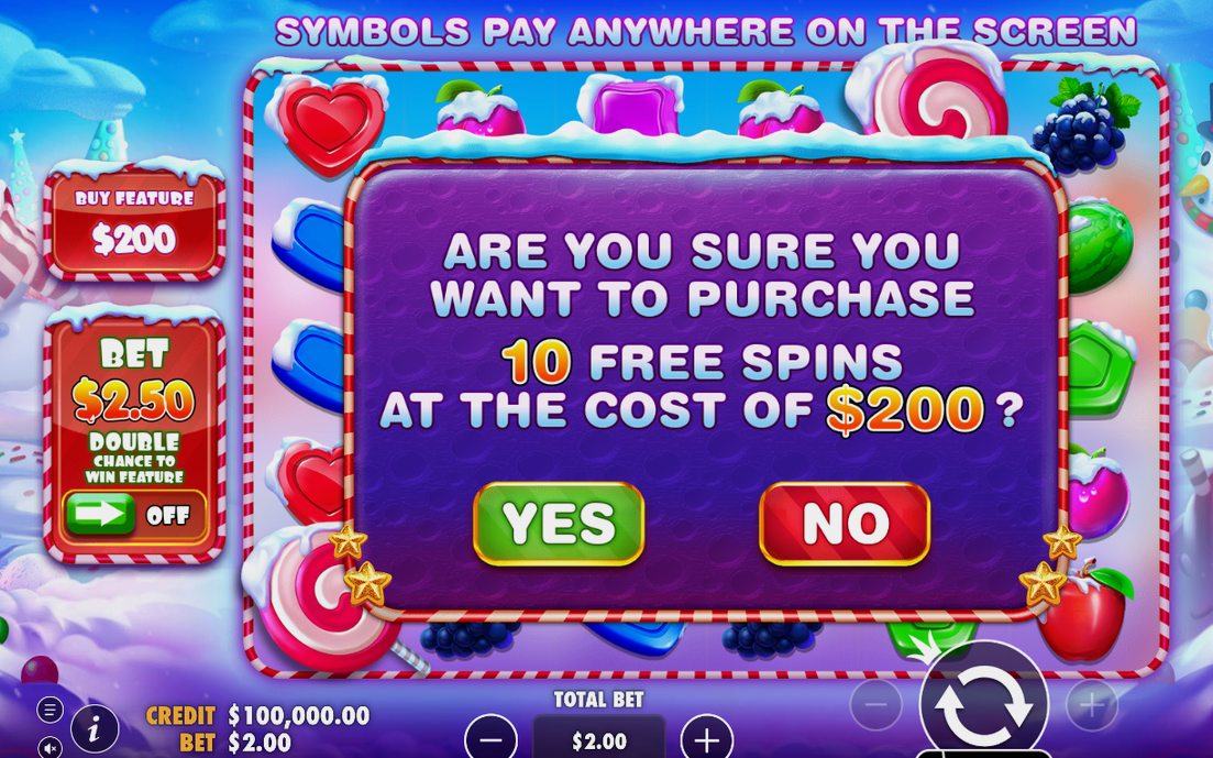 Bonusläget med fyra eller fler Scatter Lollipop